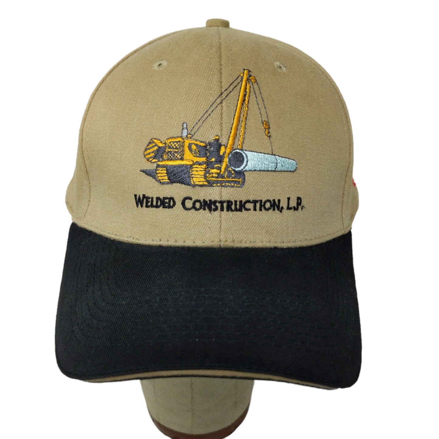 Welded Construction Hat Embroidered Crane Logo Brown Black Slideback