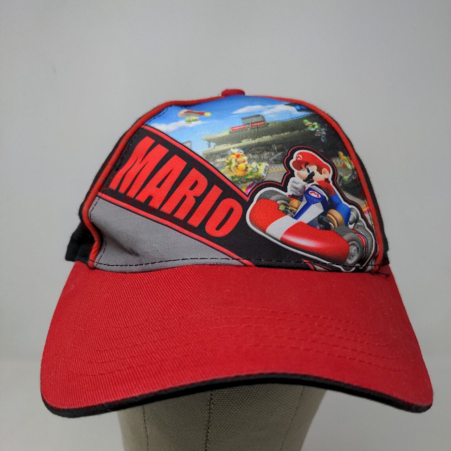 Nintendo Mario Kart Wii Men's Strapback Hat Red Black OSFM Graphic Logo