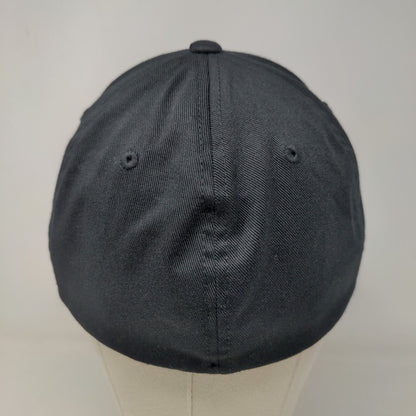 Quiksilver Men's Fitted Hat Black Size L/XL Embroidered Logo Poly Cotton Blend