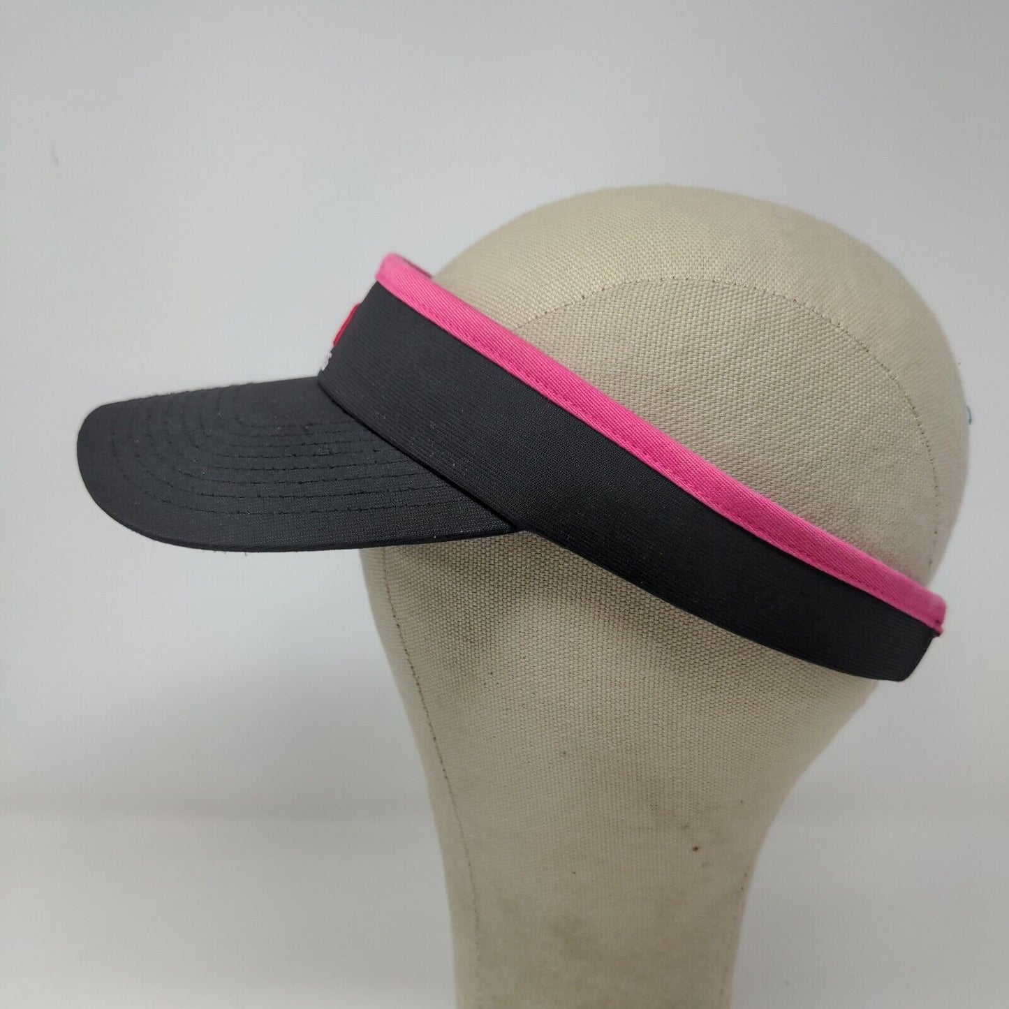 Adidas Climalite Women's Sun Visor Hat Cap Black Pink OSFA Embroidered Logo