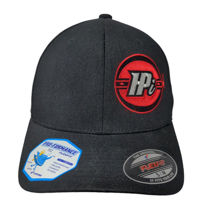 Yupoong Flexfix Men's Fitted Hat Black Size S/M Embroidered HPi Logo W/Stickers