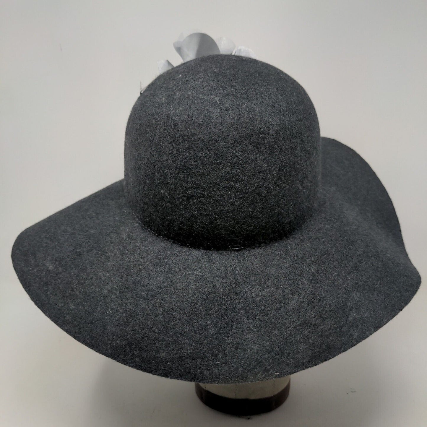 Scala Collezione Women's Floppy Hat Gray One Size Wool Felt Flower Accent