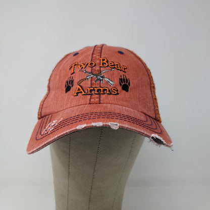 Two Bear Arms Men's Strapback Hat Orange OSFA Embroidered Logo