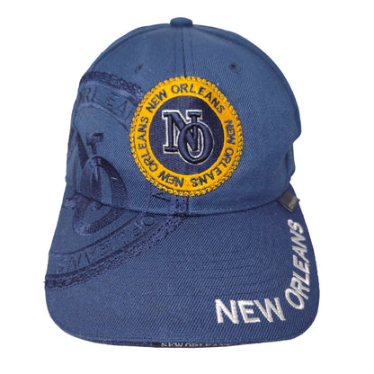 City Hunter Mens New Orleans Strapback Hat Blue OSFA Embroidered Logo