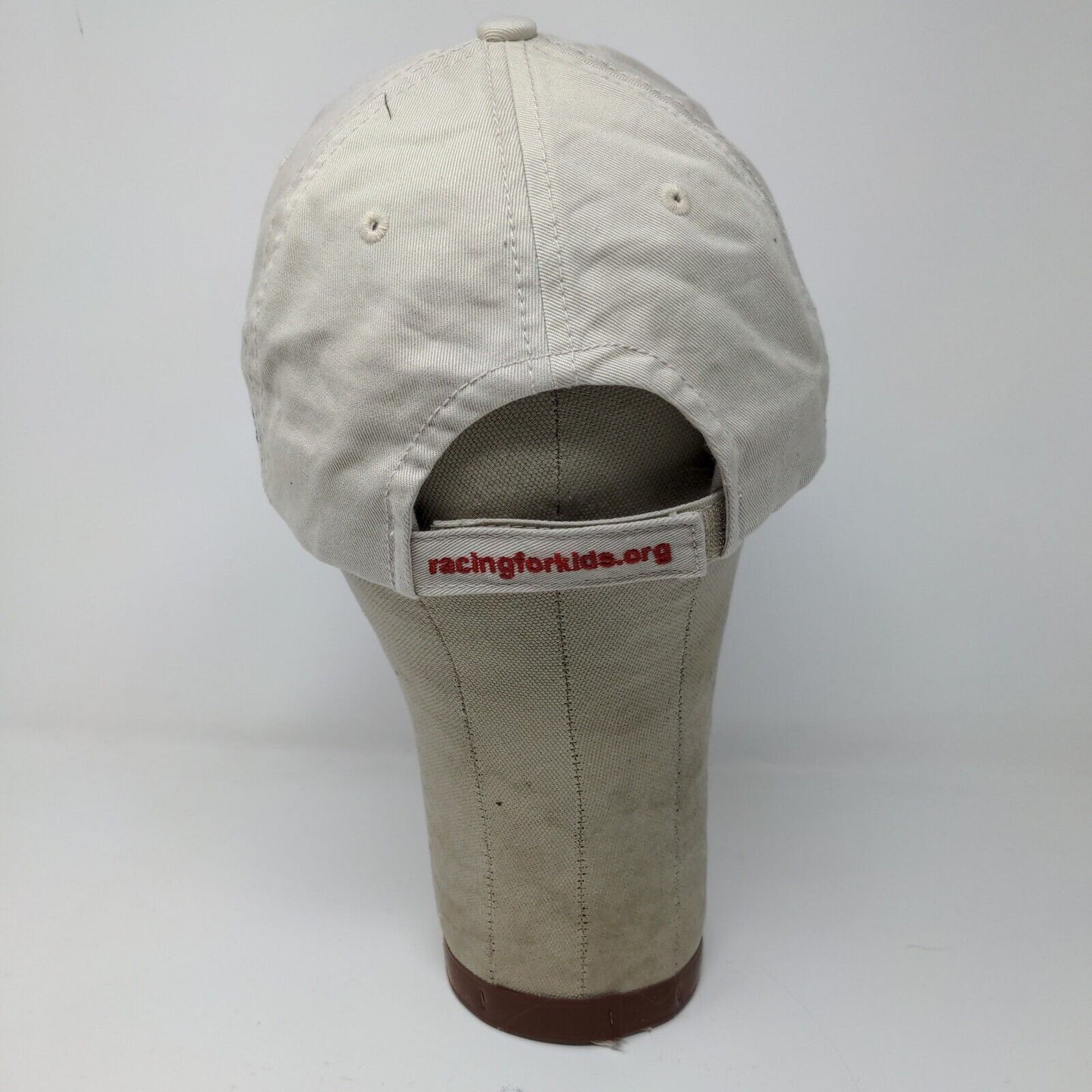 Racing for Kids Mens Strapback Hat Beige Adjustable Embroidered Car Logo