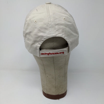 Racing for Kids Mens Strapback Hat Beige Adjustable Embroidered Car Logo