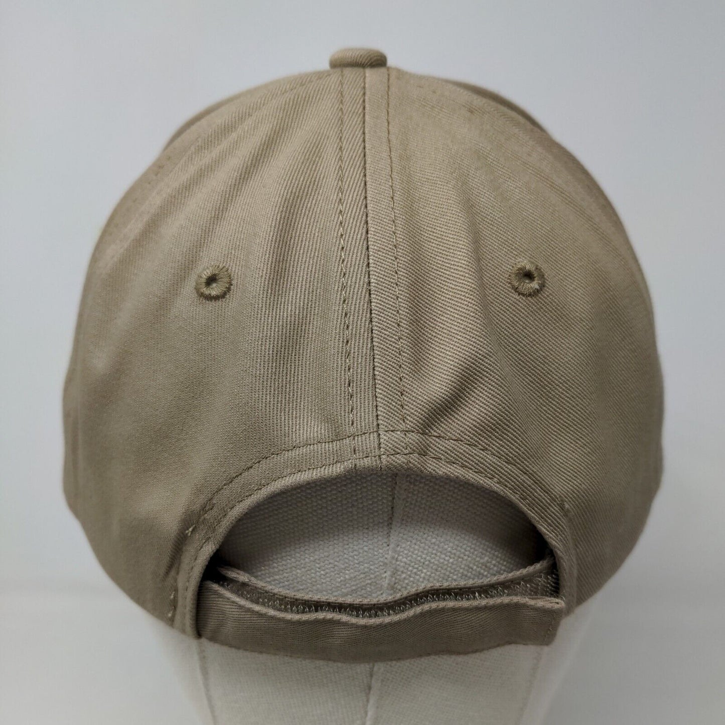 Lands' End Men's Strapback Hat Tan Size OS Embroidered Hopscotch Air Logo