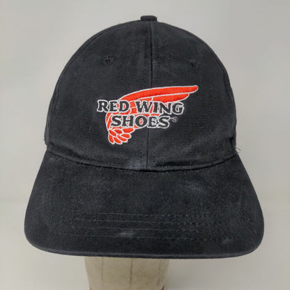 Red Wing Shoes Mens Strapback Hat Black Adjustable Embroidered Logo