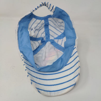 Unbranded Boy's Stretchy Hat Blue White Striped 100% Cotton Rainbow