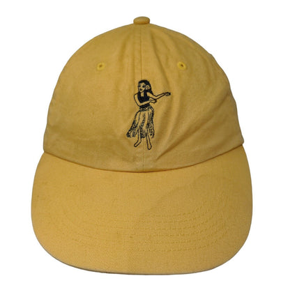 GAP Girl's Slideback Hat Yellow Size M Embroidered Hula Girl Logo Cotton