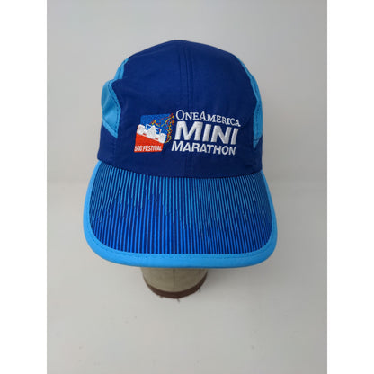 Indy 500 Festival One America Mini Marathon Strapback Hat Embroidered Logo Blue