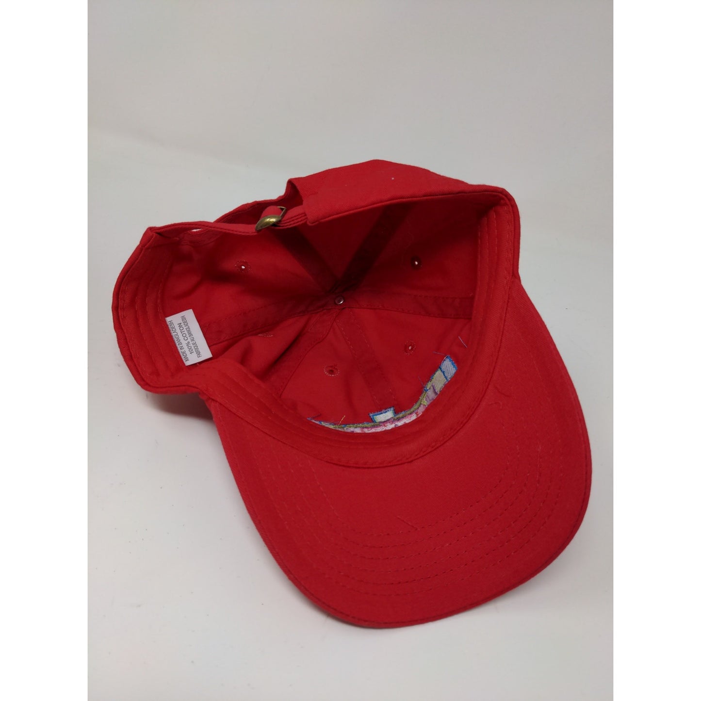 Justice Red Embroidered Logo Slideback Hat Red 100% Cotton Logo
