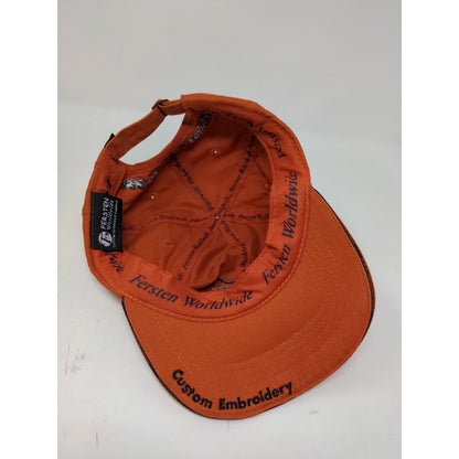 RARE CUSTOM SAMPLE Fersten Worldwide Slideback Hat Embroidered Logo Orange