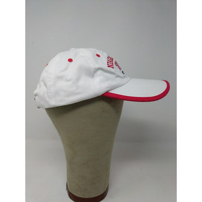 Niagra Falls State Park Slideback Hat White & Pink Embroidered Spell Out