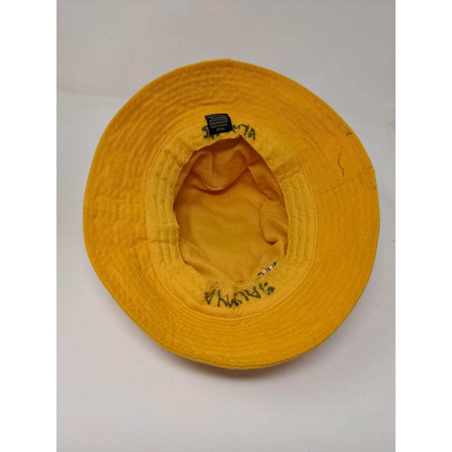 Woodleigh Bucket Hat Yellow Size 58 CM Embroidered Spell Out