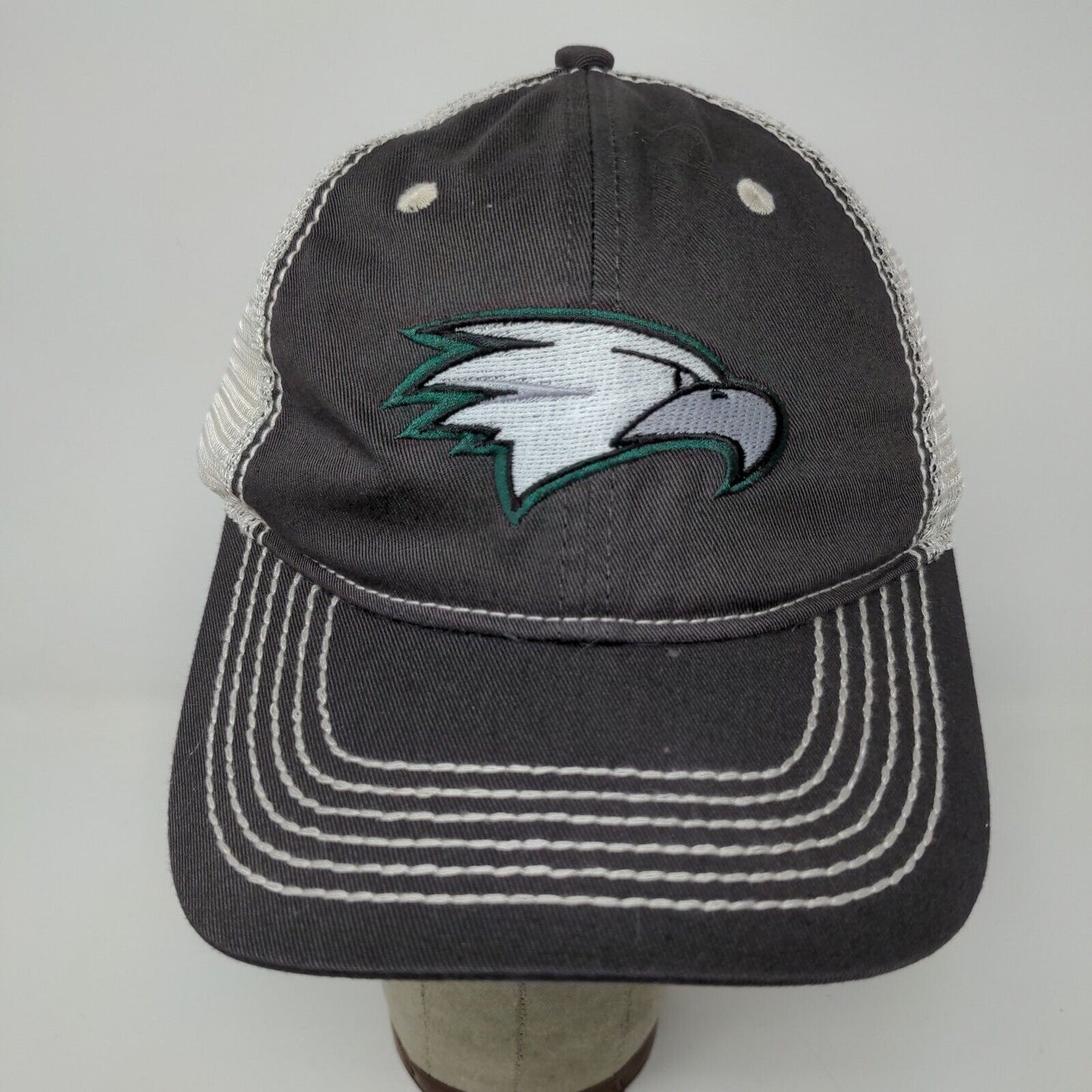 BSN Sports Team Work ZEF Eagle Bird Logo Gray White Strap Back Hat Cap One Size
