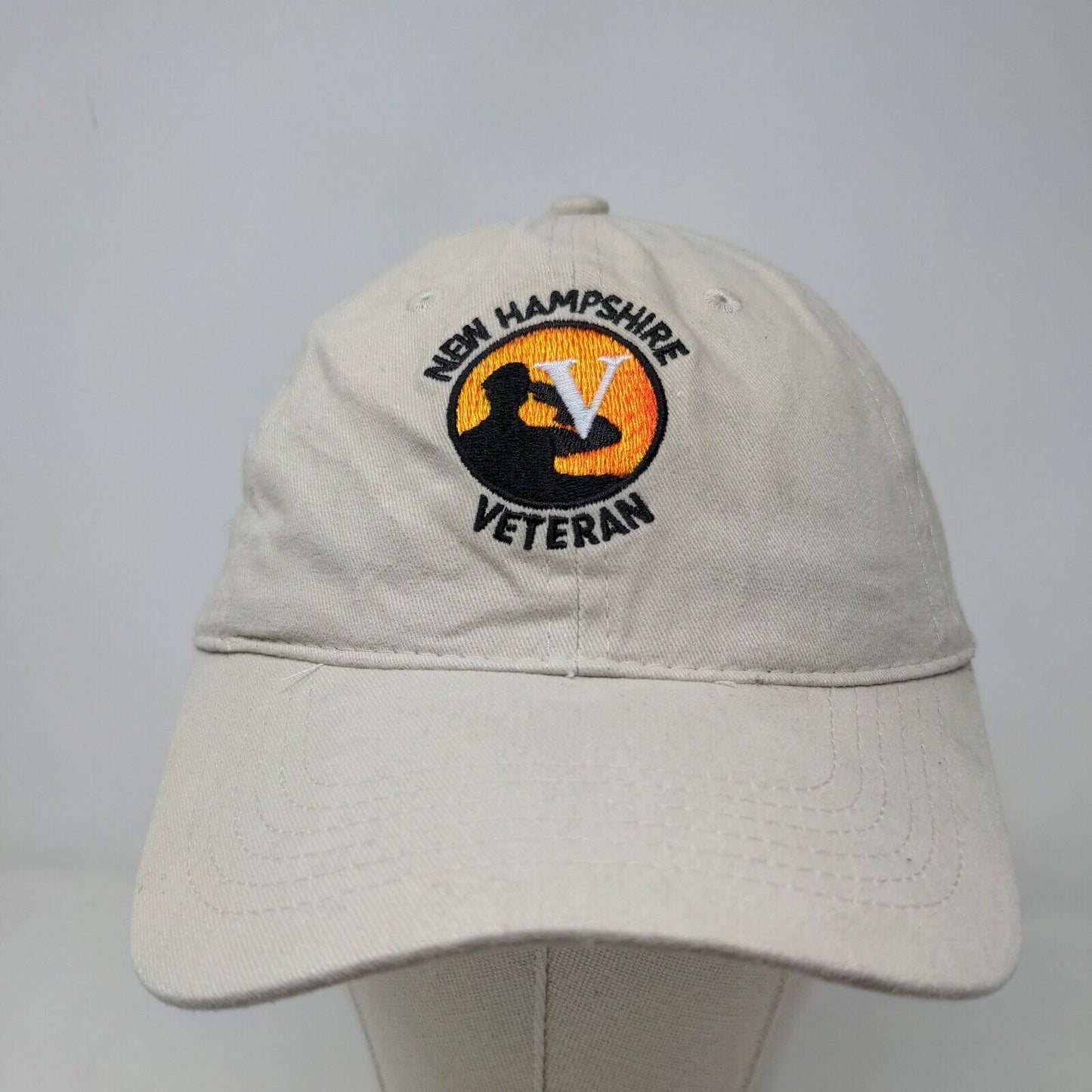 Port & Company Men's Slideback Hat Tan Adjustable New Hampshire Veteran Cap