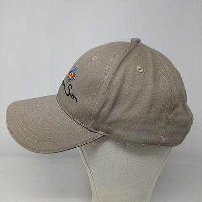 Mohegan Sun Men's Slideback Hat Tan Adjustable Embroidered Logo 100% Cotton