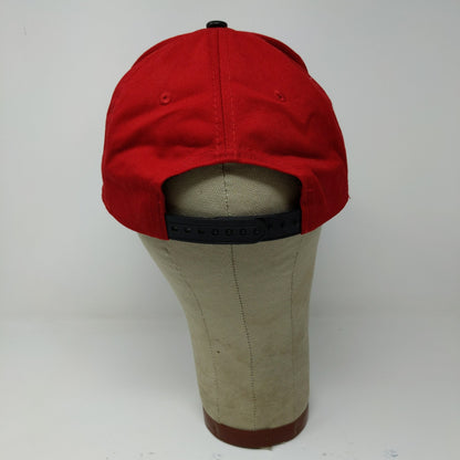 Marvel Deadpool Flat Bill Snapback Hat Embroidered Logo Spell Out Red Black