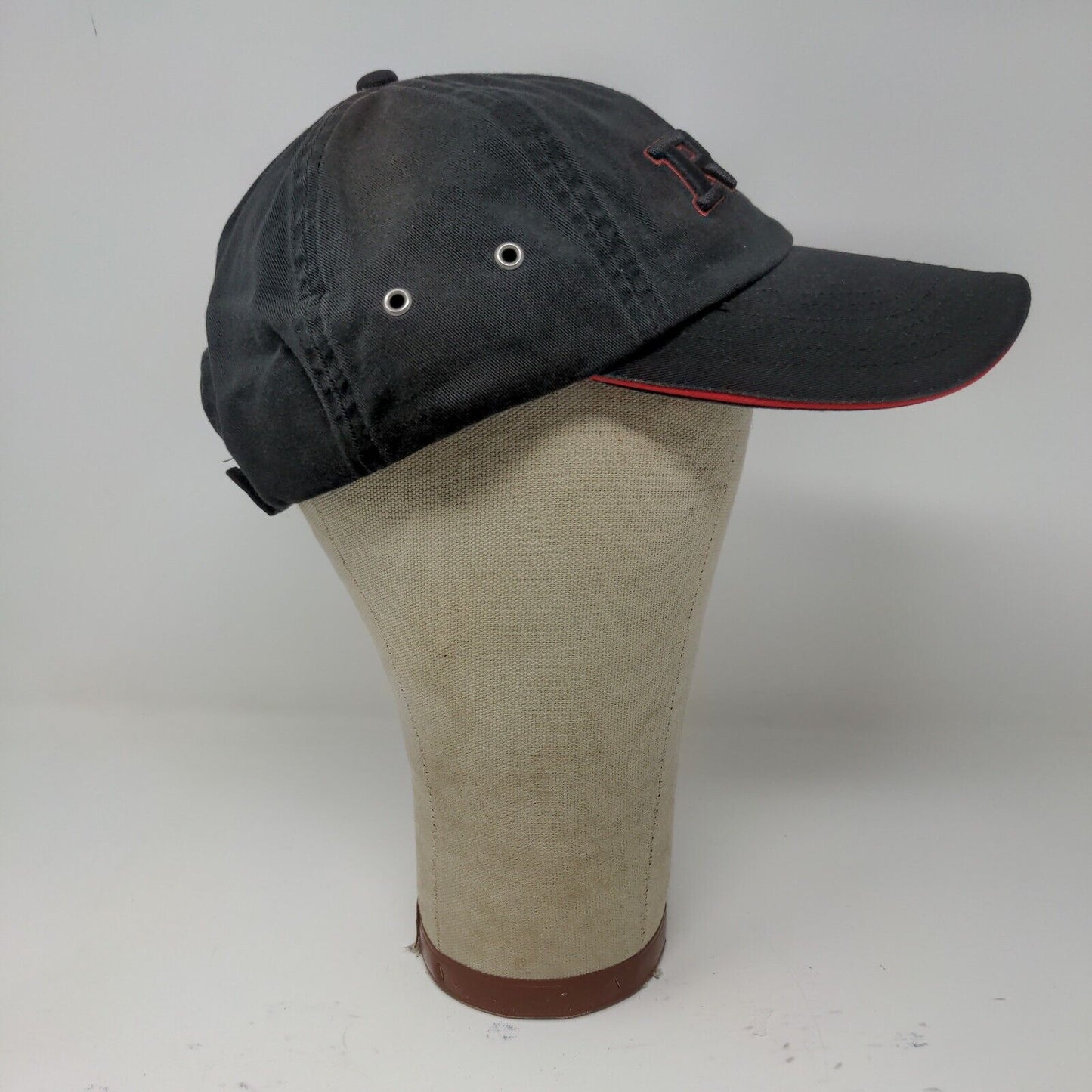 RCA Embroidered Strapback Hat Cap Black Red Accents 100% Cotton