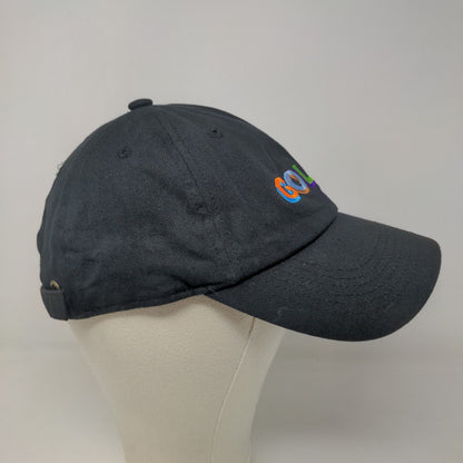 Unbranded Men's Slideback Hat Black Adjustable Embroidered Golf Logo