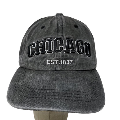 Chicago Men's Slideback Hat Gray Adjustable Embroidered Logo