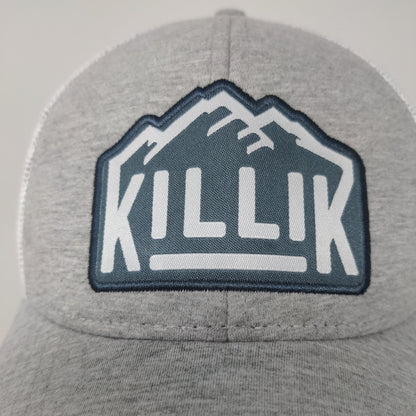 RARE SAMPLE Killik Snapback Mesh Back Hat Embroidered Logo Spell Out Gray White