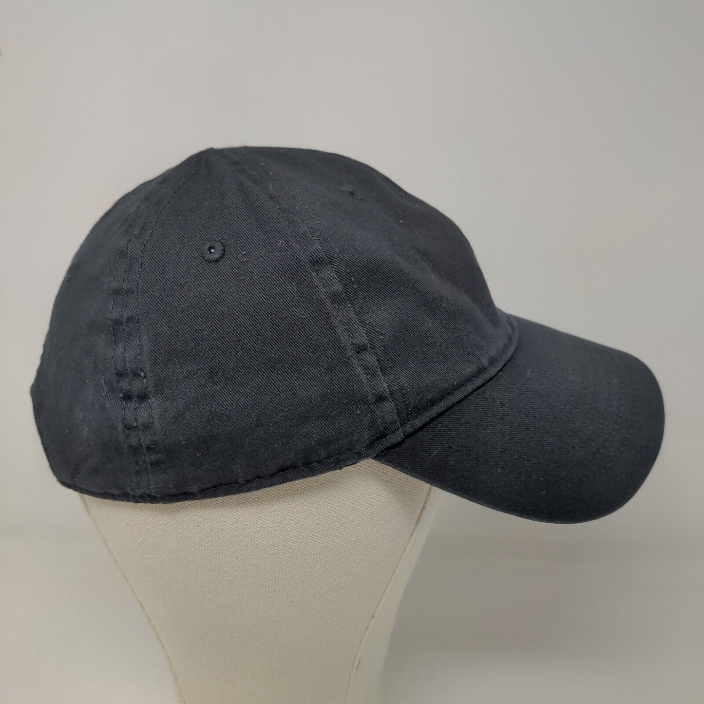 Unbranded Men's Strapback Hat Black Adjustable Blank 100% Cotton