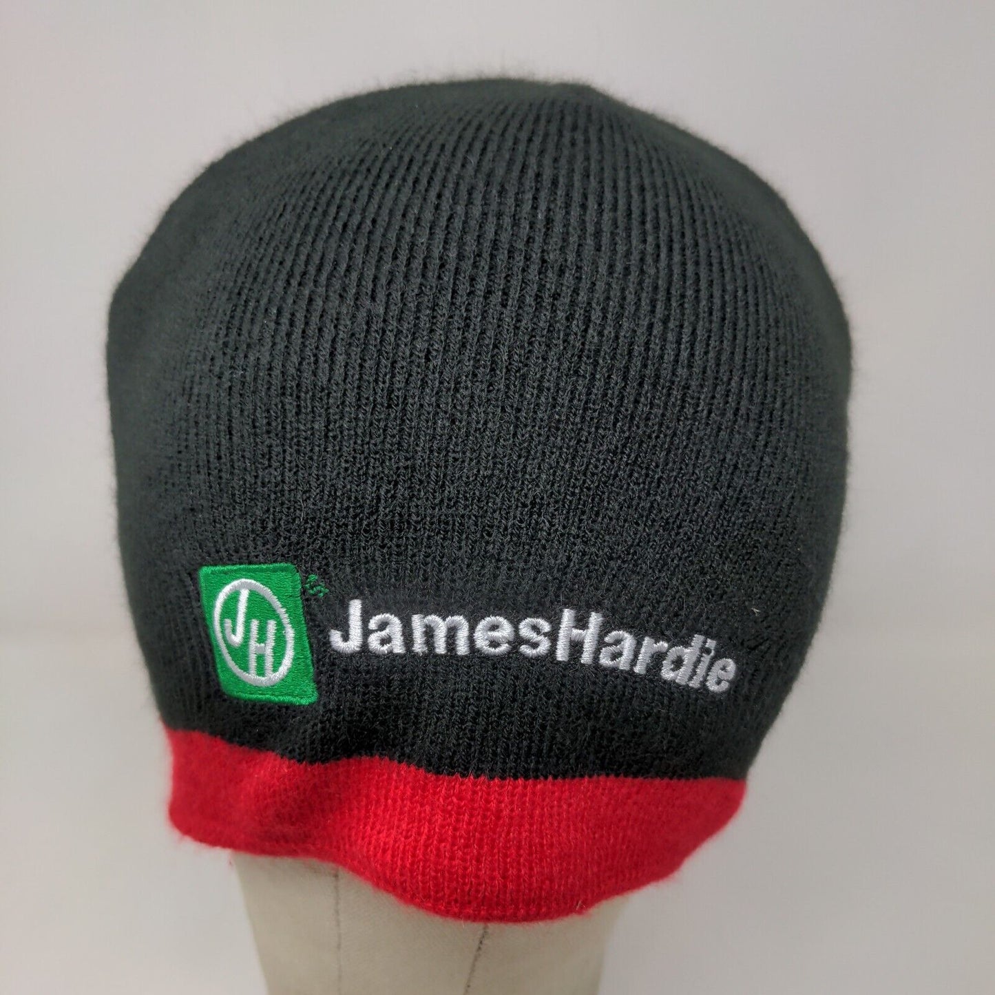 James Hardie Men's Knit Beanie Hat Cap Black Embroidered Logo