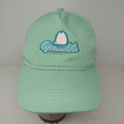 Pusheen Women's Slideback Hat Green Adjustable Embroidered Cat Logo Breathe