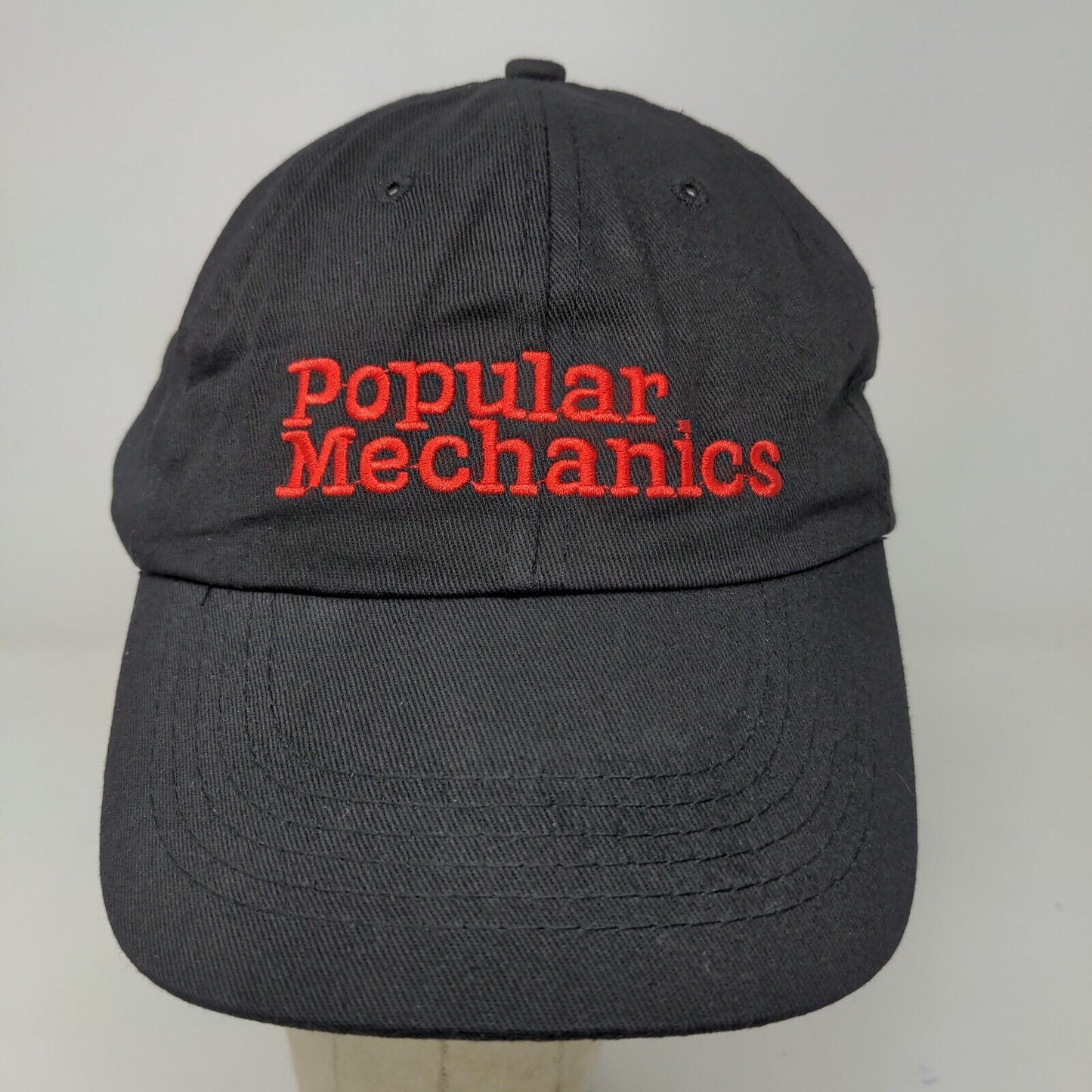 Popular Mechanics Men's Strapback Hat Black Embroidered Logo