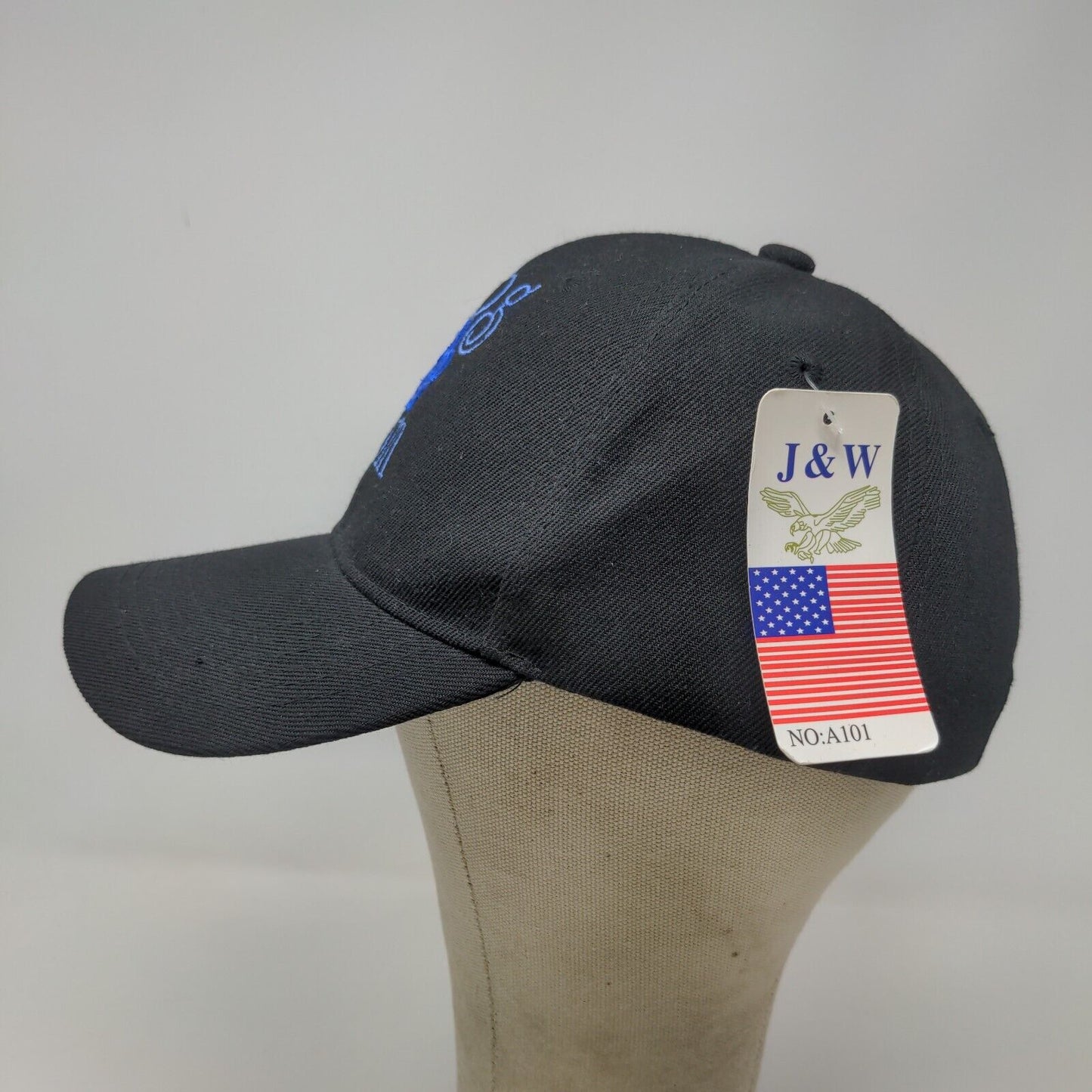 J&W Women's Strapback Hat Black Adjustable Dog Mom Embroidered Logo W/Tags