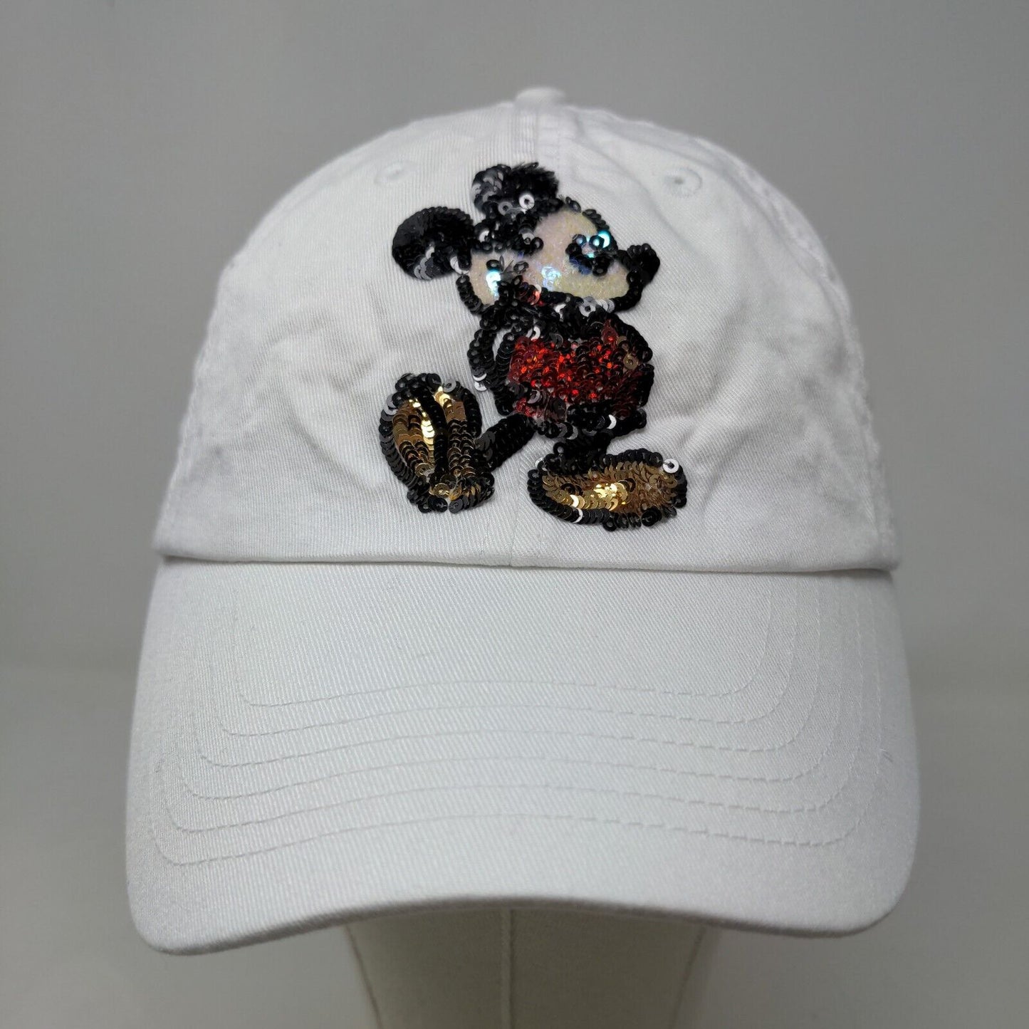 Disney Parks Men's Mickey Mouse Hat White Size Adult Strapback Shiny Official