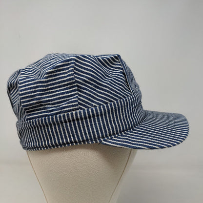 Unbranded Boy's Youth Train Conductor Hat Blue White Striped Billed