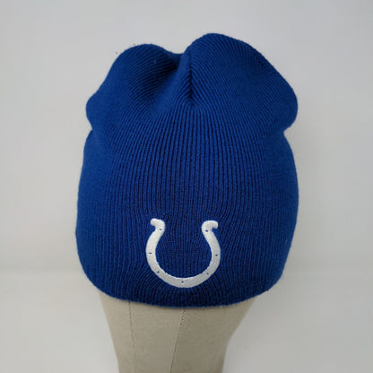 Vintage NFL Blue White Colts Beanie Hat Shane Co. Official Jeweler Embroidered