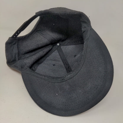 Unbranded Men's Snapback Hat Black Blank Knit Vent Holes Adjustable