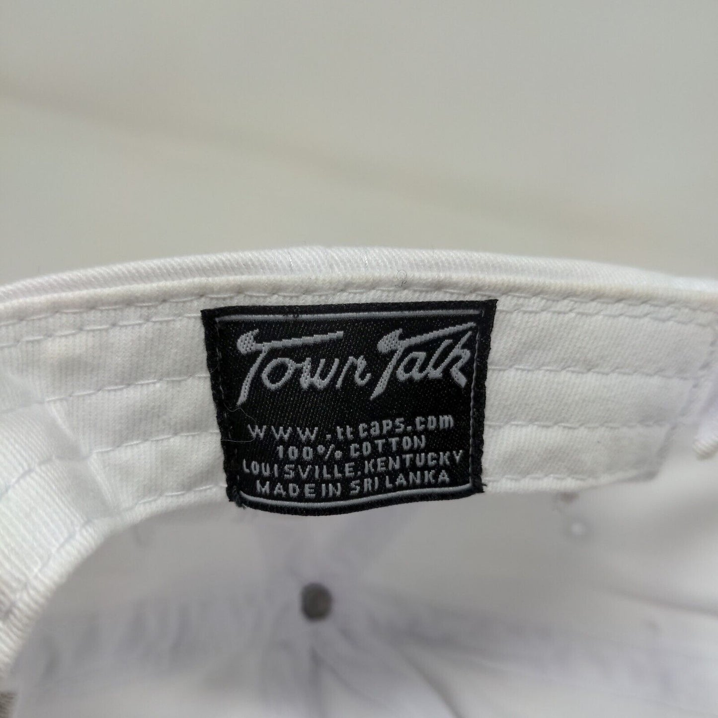 Town Talk Men's Strapback Clover Meadows Golf Course Hat White Adjustable