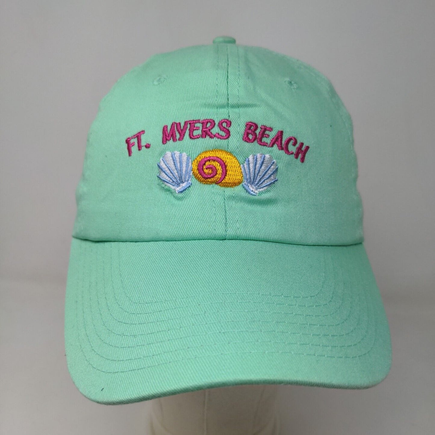 BJR Classic Men's Strapback Hat Blue Green Adjustable Ft. Meyers Beach Logo