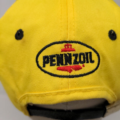 Pennzoil Racing Men's Slideback Hat Yellow Black Signed Autographed Vintage USA