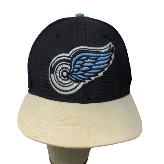 New Era Men's NHL Detroit Red Wings Fitted Hat Blue Size 7 1/8 Embroidered Logo