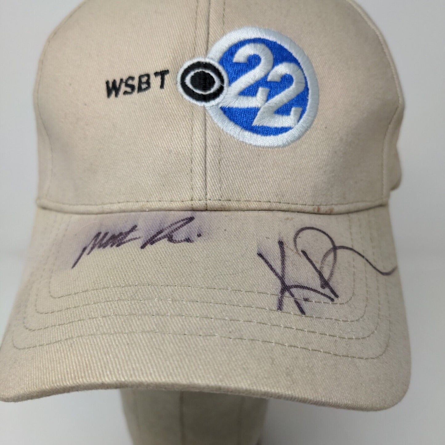 WSBT ABC 22 Men's Slideback Hat Tan OSFA Autographed Signed Cotton