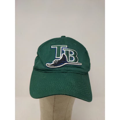 Team MLB Tampa Bay Rays Strapback Hat Outdoor Cap Size S/M Green Embroidered