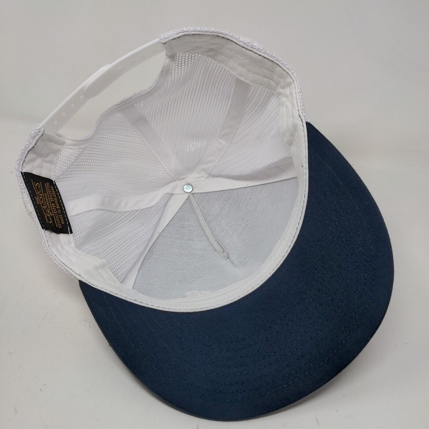Unbranded Men's Mesh Back Snapback Hat Blue White Embroidered FI2 Logo
