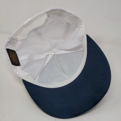 Unbranded Men's Mesh Back Snapback Hat Blue White Embroidered FI2 Logo