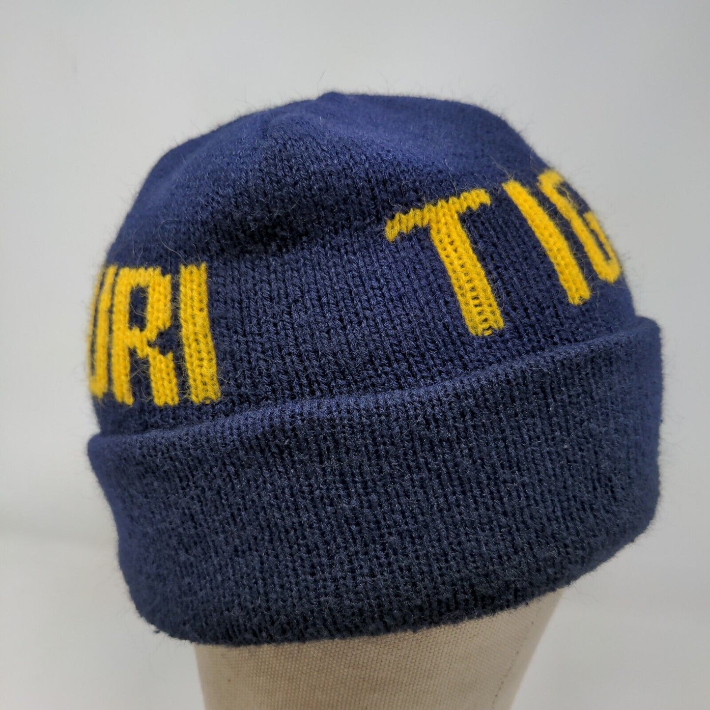 Unbranded Men's Missouri Tigers Knit Beanie Hat Cap Blue OSFA Spell Out