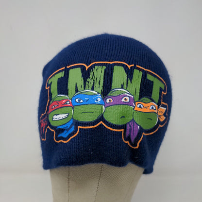 TMNT Teenage Mutant Ninja Turtles Boys Beanie Hat Blue OSFM Graphic Logo