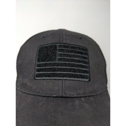 Highland Tactical Patriotic Hat Mesh Back Snapback Embroidered Flag Black OSFM