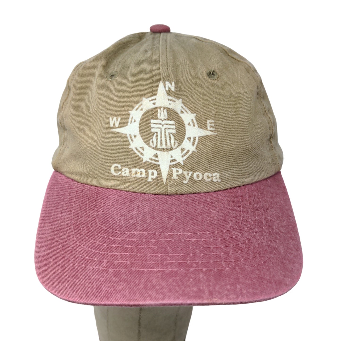 Sportsman Men's Camp Pyoca Slideback Hat Tan Red Graphic Compass Logo