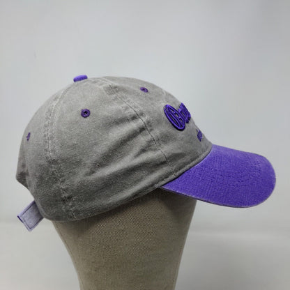 Lucky 7 USA Men's Ocean City Strapback Hat Gray Purple Embroidered Logo Maryland