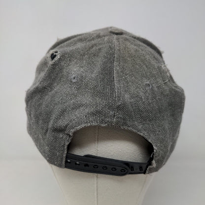 Unbranded Men's Snapback Hat Gray Adjustable Blank Distressed Accents